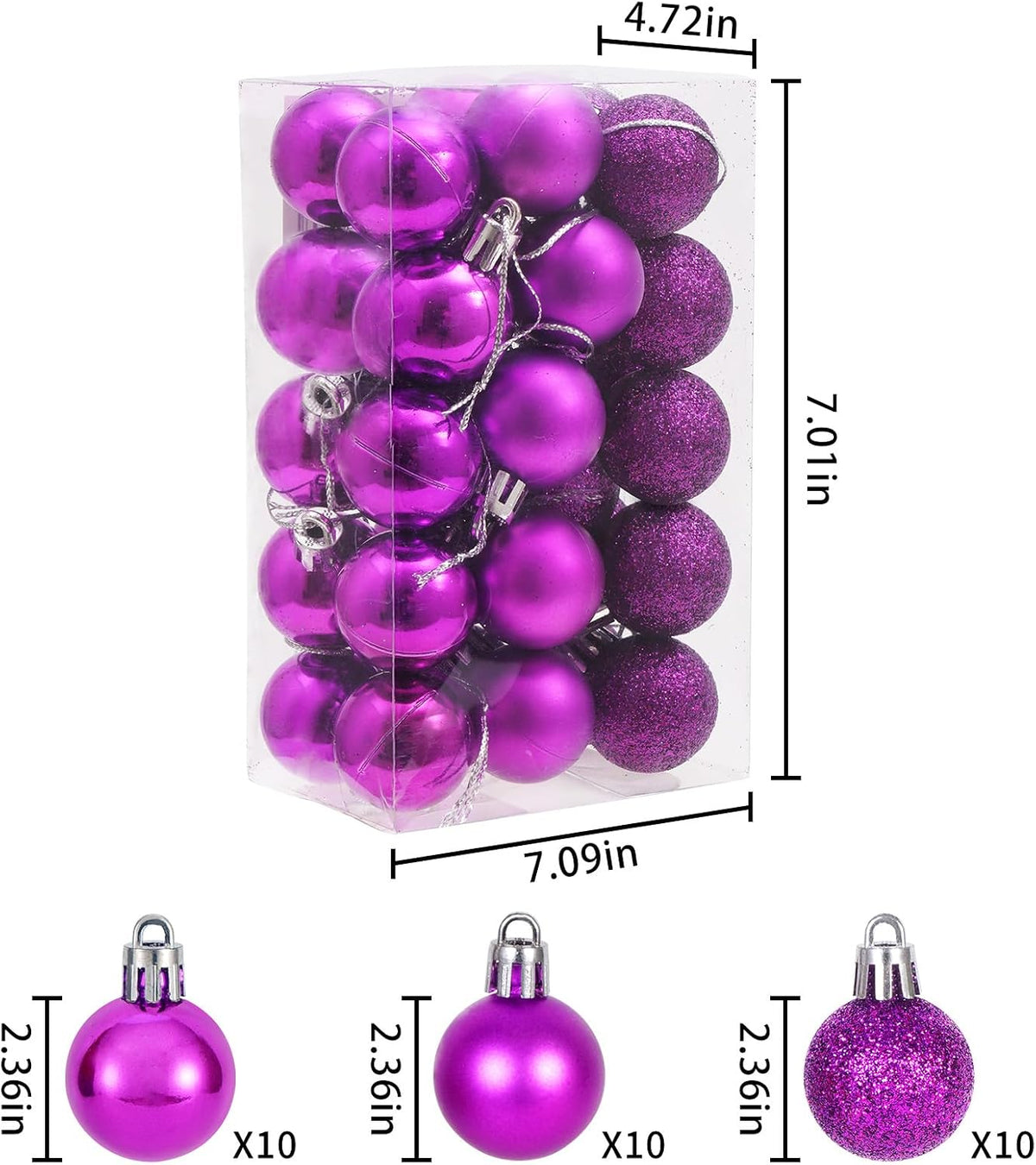 Adornos de Navidad, 30 esferas, decoración de árbol de Navidad, irr...