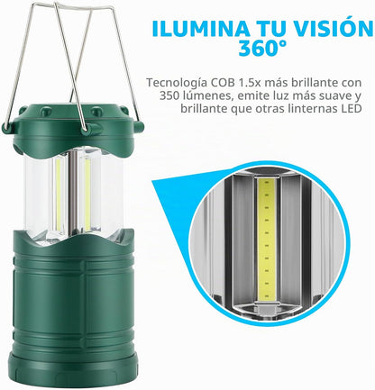 Lichamp Linterna LED de camping, paquete de 4 linternas alimentadas...
