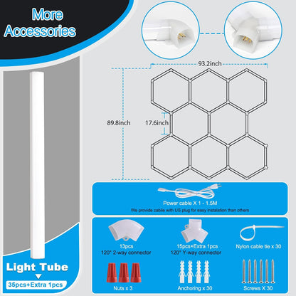 LZHOME Luz LED hexagonal para garaje: luz de garaje superbrillante...