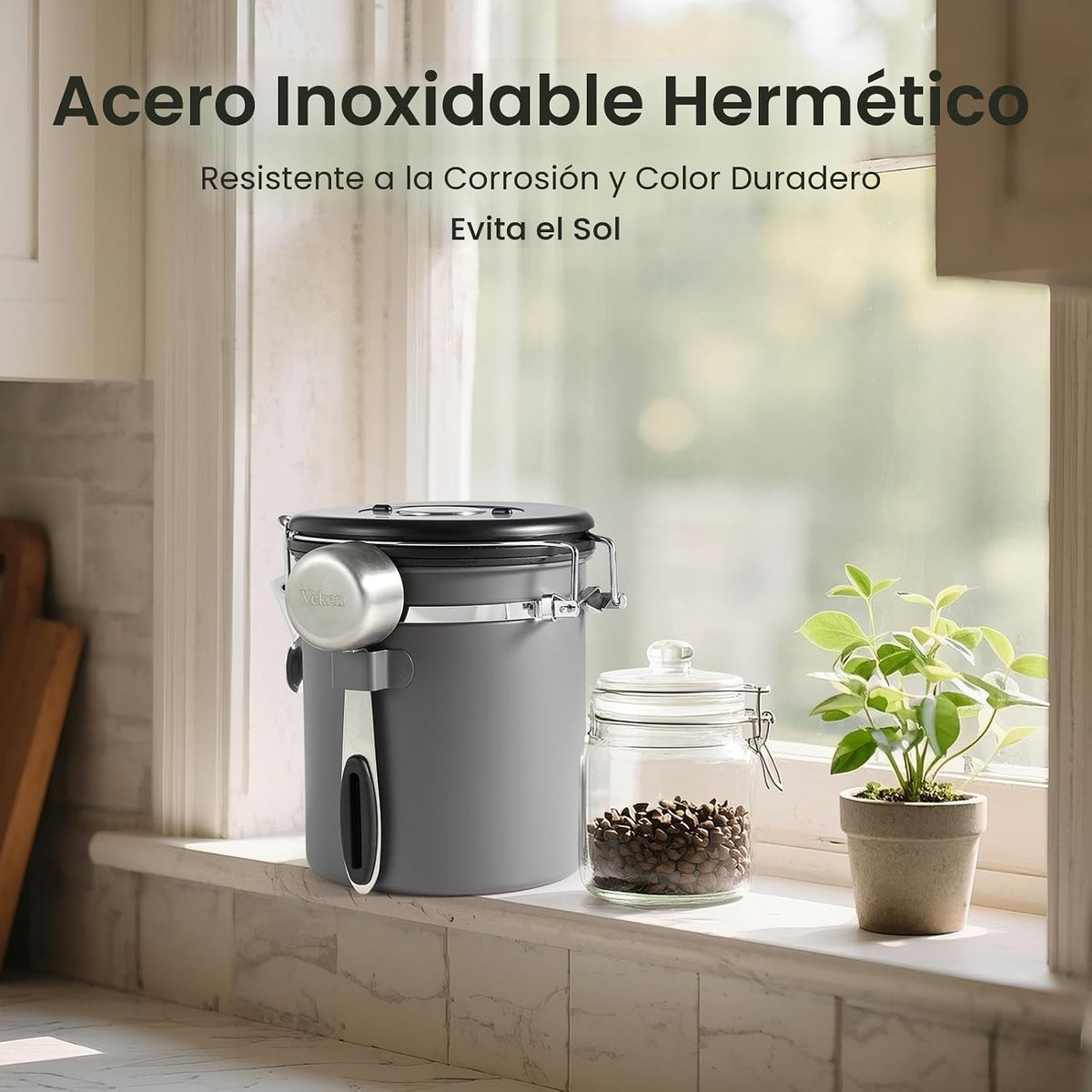Veken Bote de café, recipiente hermético de almacenamiento de alime...