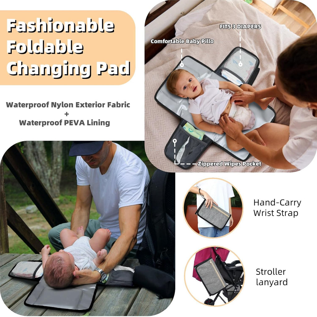 ROSEGIN Mochila para pañales para bebé con cambiador, funda para ch...