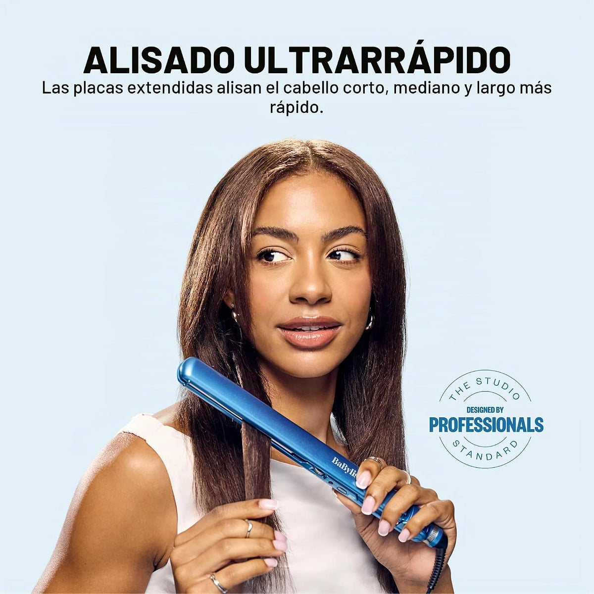 BabylissPRO Nano Titanium Plancha de pelo ultrafina, plancha plana...