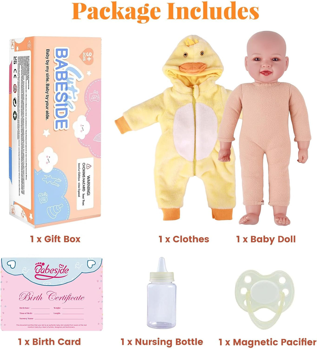 BABESIDE Muñecas de bebé, 17 pulgadas, grande, realista, lindo, sua...