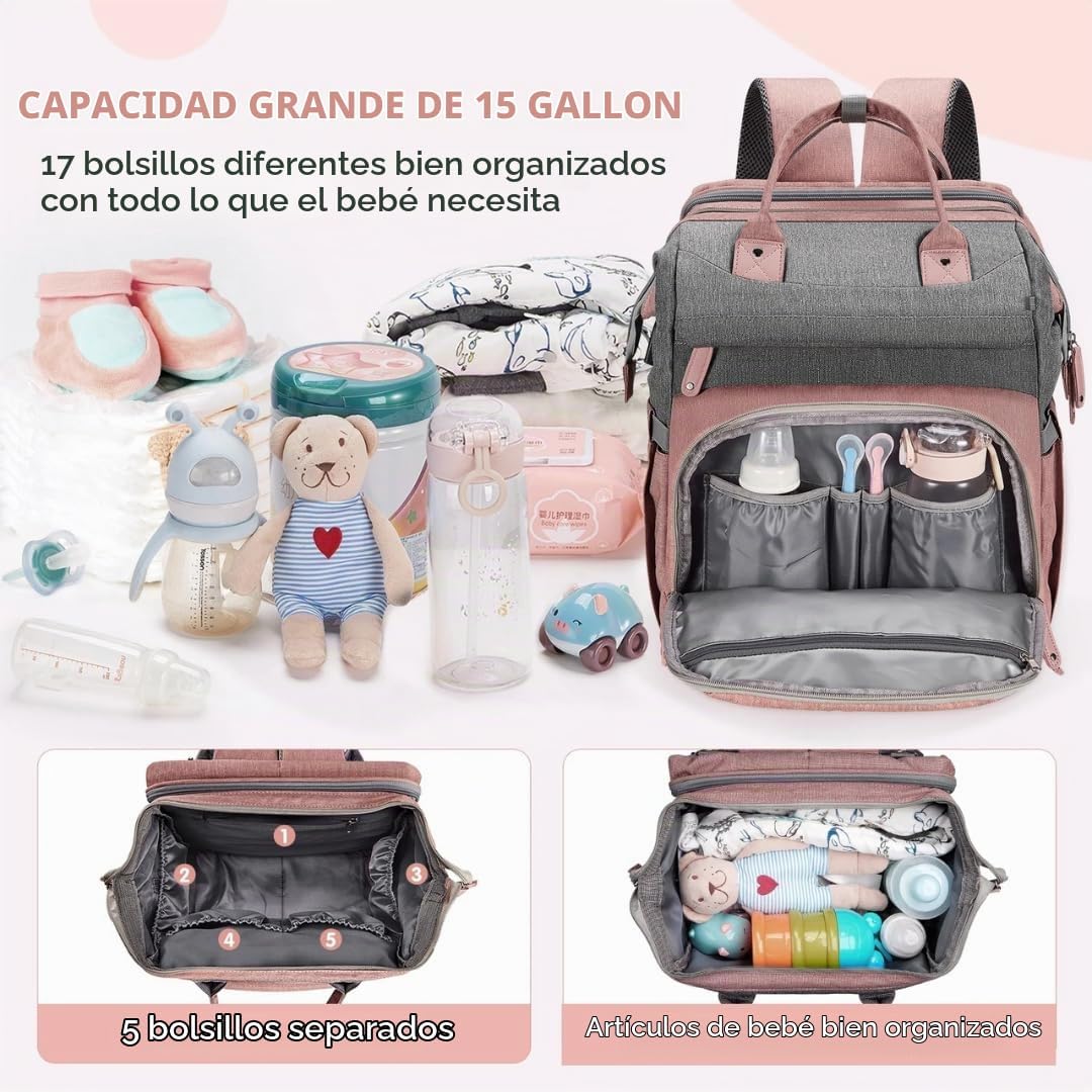 UR Choice Bolsa de pañales para bebé con cambiador, bolsa de pañale...