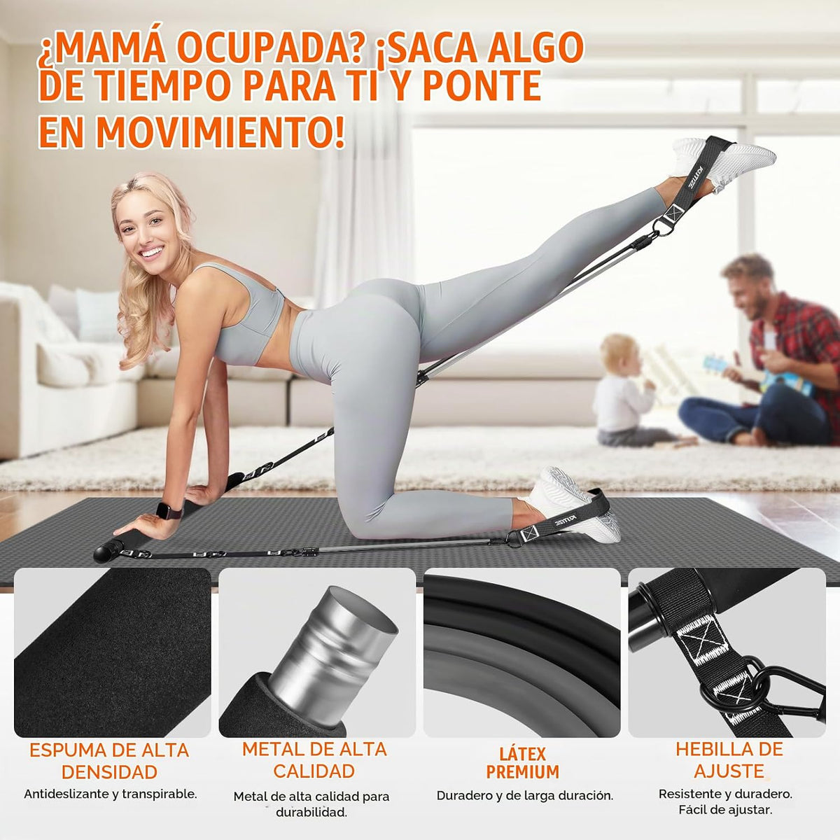 KUTIZE Kit de barra de pilates con bandas de resistencia, equipo de...