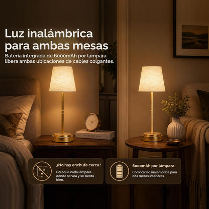 Paquete de 2 lámparas de mesa inalámbricas, lámparas recargables qu...