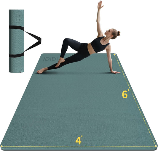 Esterilla grande de yoga de 8 mm (6' x 4') - Extra larga y...