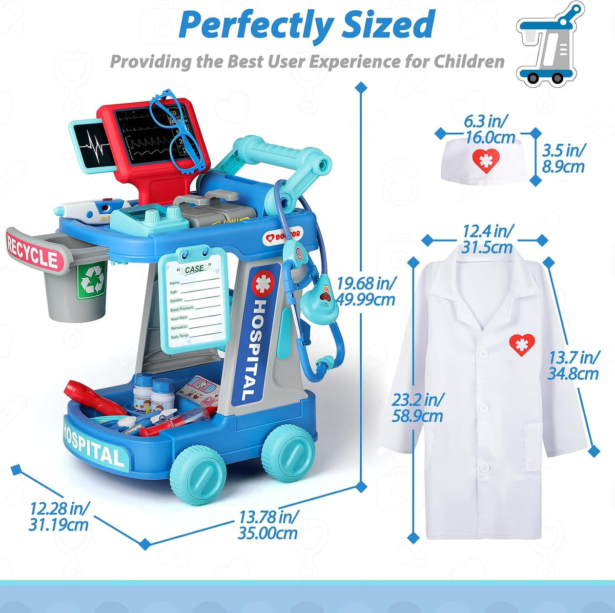 Liberry - Kit médico para niños pequeños, juguete para niñas y niño...