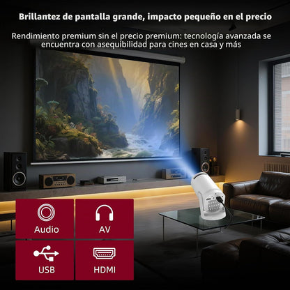 Mini proyector, con sincronización de pantalla con cable 4K 1080P p...