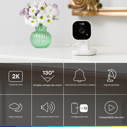 myQ - Cámara de seguridad enchufable para interiores Gen 2 \u2013 C...