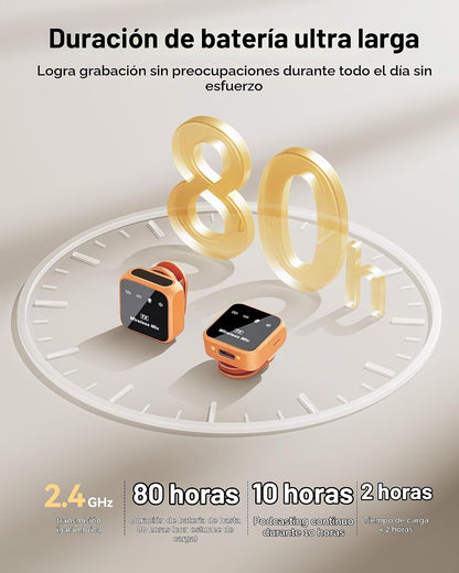KUKIHO Micrófono Lavalier inalámbrico para iPhone, iPad y Android c...