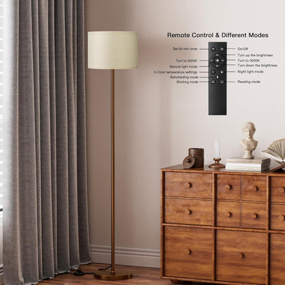 Ambimall - Lámpara de pie para sala de estar, con control remoto y...