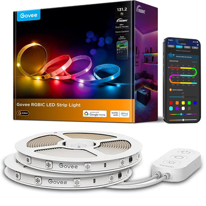 Govee Tira de luces LED RGBIC de 131.2 pies, funciona con Alexa y G...