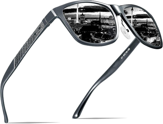 ATTCL Gafas de sol polarizadas para hombre Al-Mg Metal ultraligeras...