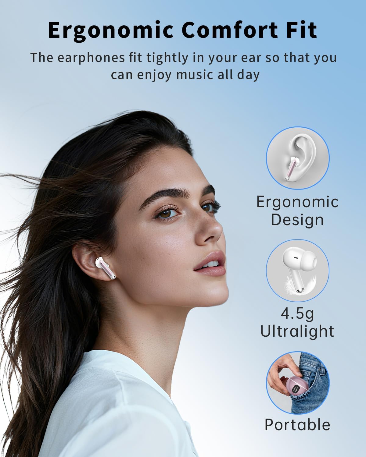 Auriculares inalámbricos, auriculares Bluetooth 5.4 2026 con micróf...