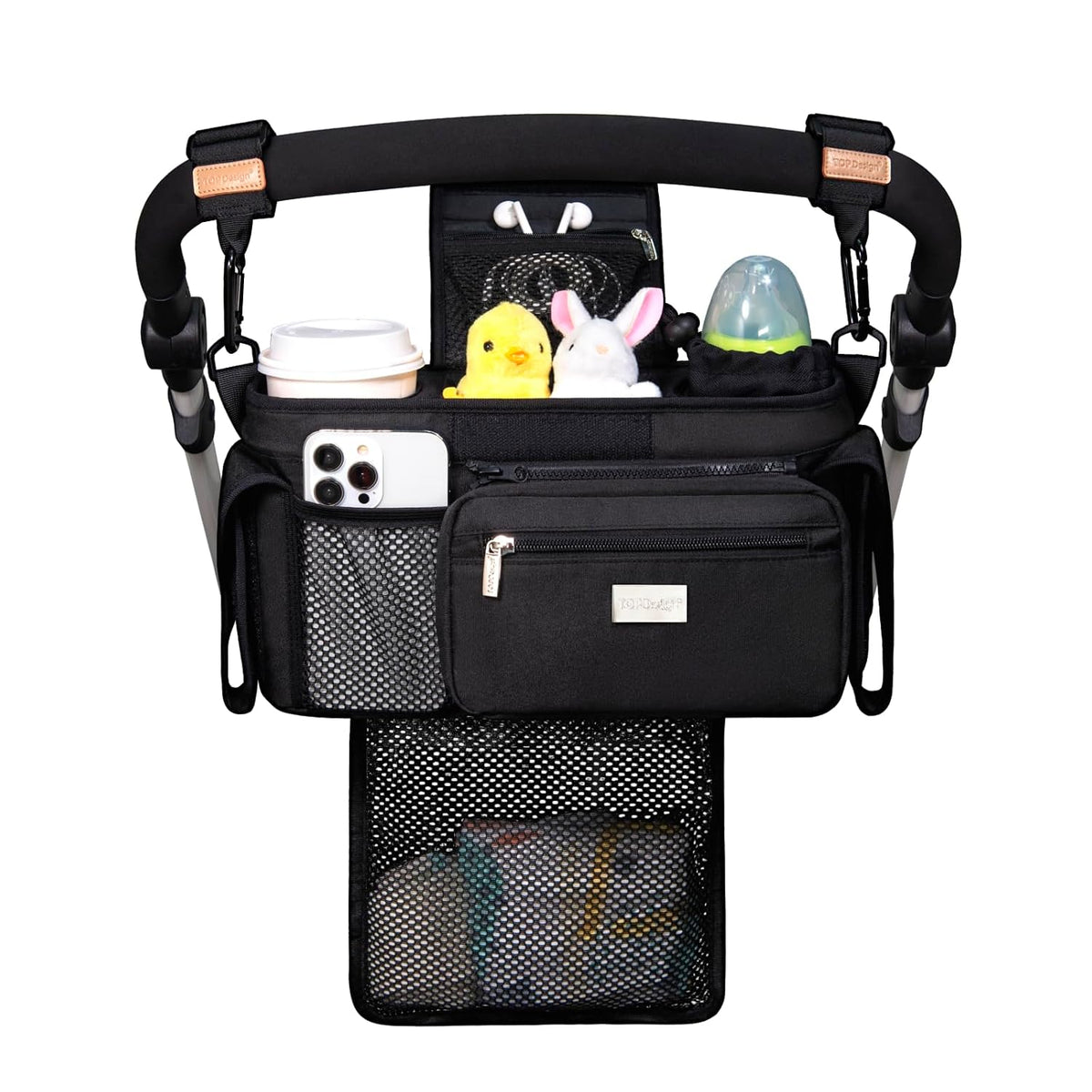 TOPDesign Organizador universal para cochecito de bebé, carro doble...