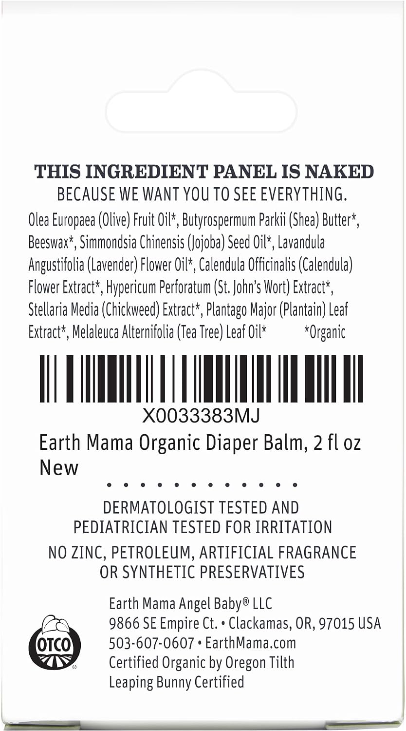 Earth Mama Bálsamo orgánico para pañales de 2 onzas | Crema de paña...