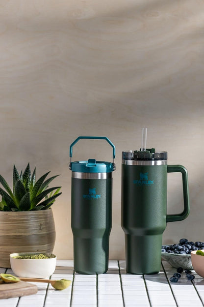 Stanley IceFlow - Vaso de acero inoxidable con popote abatible a pr...
