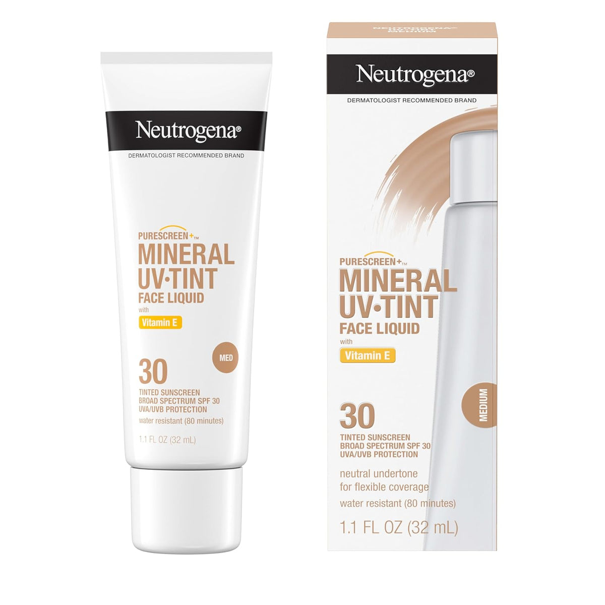 Neutrogena Purescreen+ - Protector solar tintado para rostro con SP...