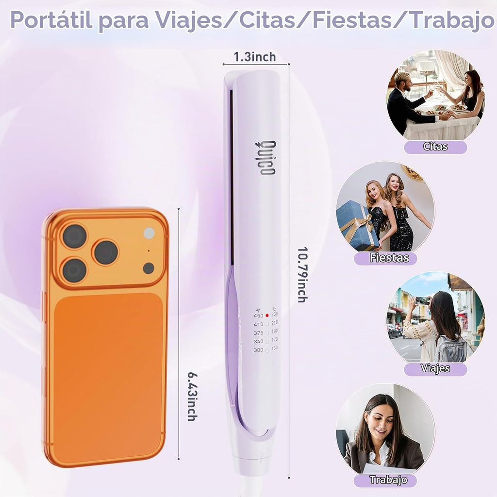 Quico Plancha de pelo, alisadora y rizadora de pelo de doble voltaj...