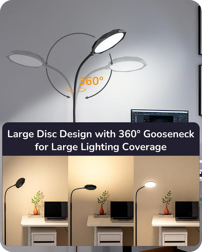 EDISHINE Lámpara de pie LED de 18W para sala de estar, superficie d...