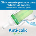 Dr. Brown's Anti-Colic Options+ Biberón estrecho, transparente,...