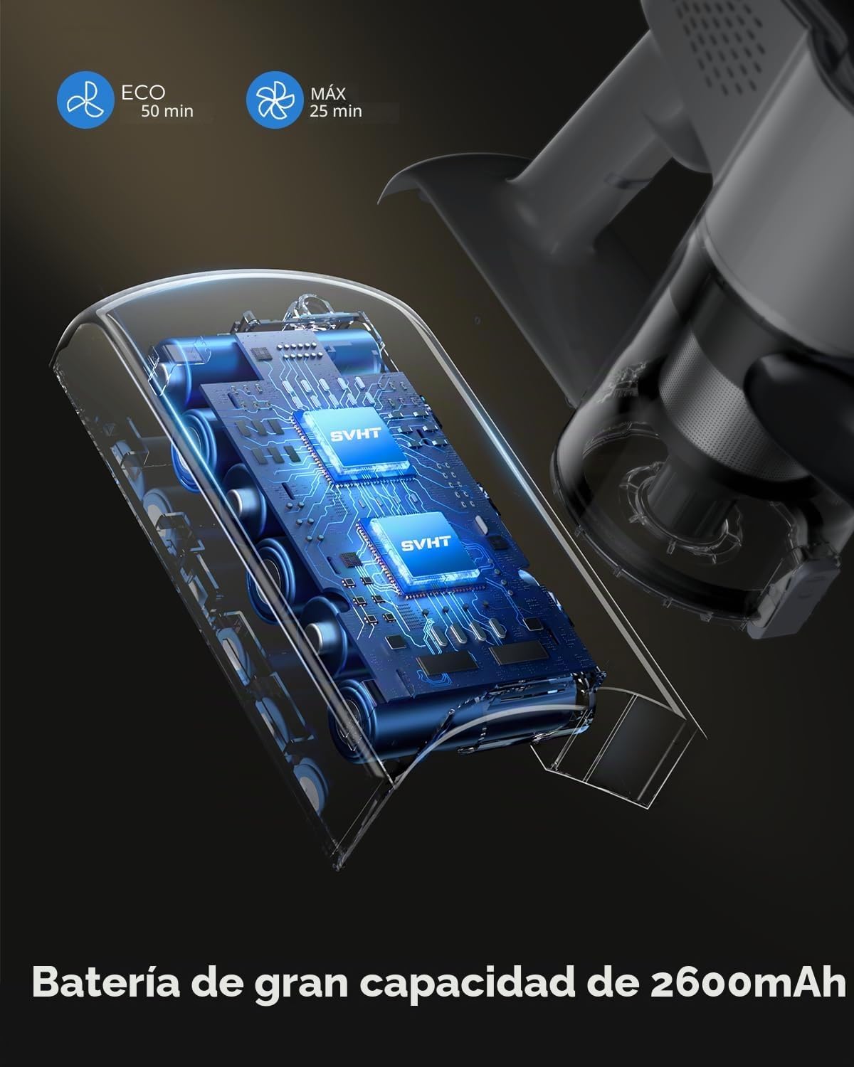 Aspiradora inalámbrica, 500W 45KPA 50Mins Stick Aspiradoras para el...