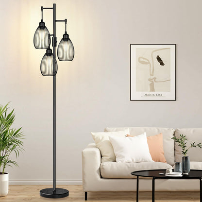 Lámpara de pie regulable, 3 bombillas LED de 800LM incluidas, lámpa...