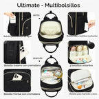 ViveVoy Mochila grande para pañales con cambiador y funda para chup...