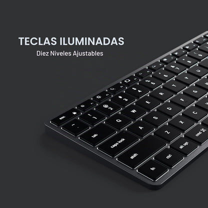 Teclado retroiluminado Bluetooth Satechi Slim X2, sincronización mu...