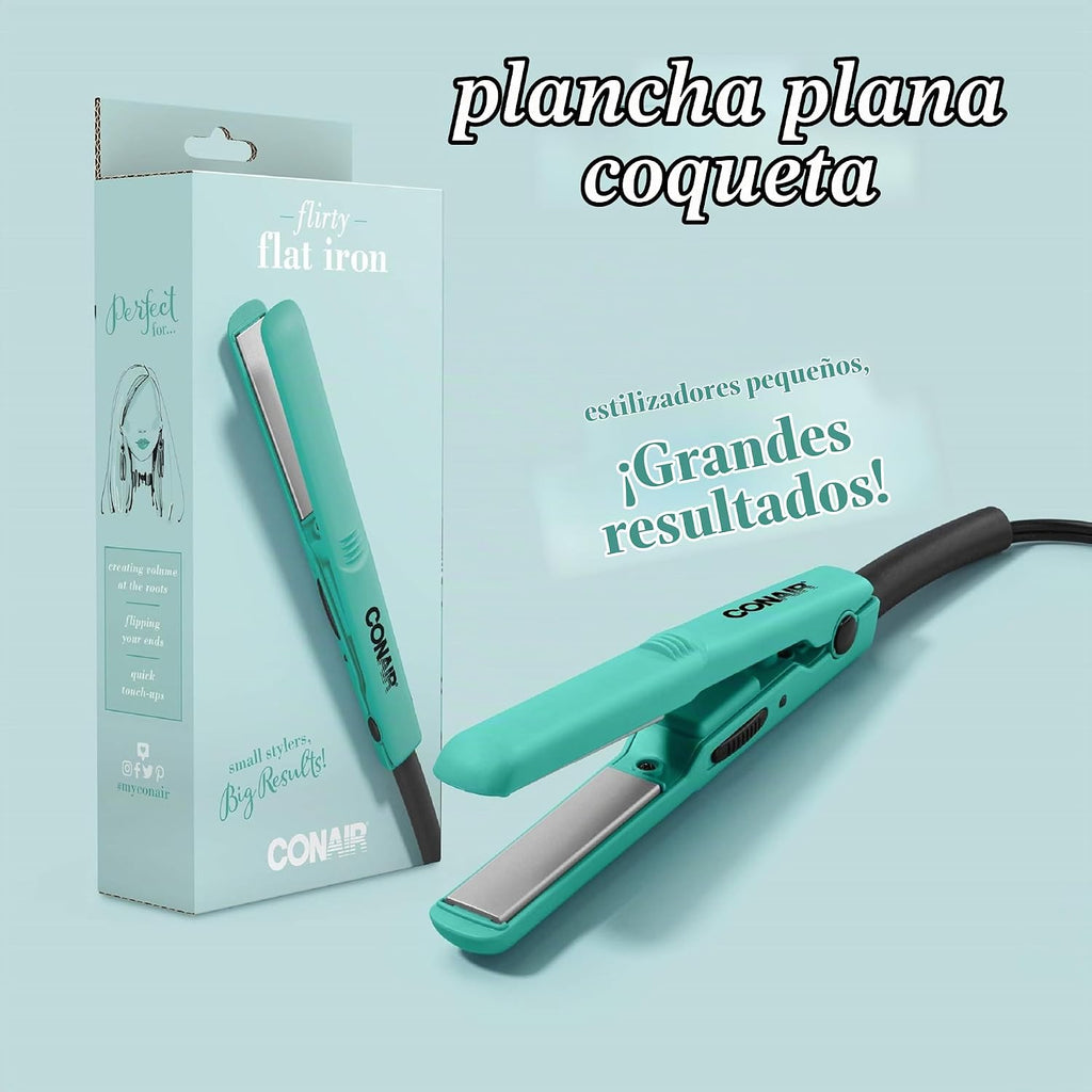 Conair MiniPro Alisador de cerámica, paquete de de 1, Negro