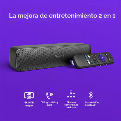 Roku Streambar SE, barra de sonido 4K con dispositivo de transmisió...