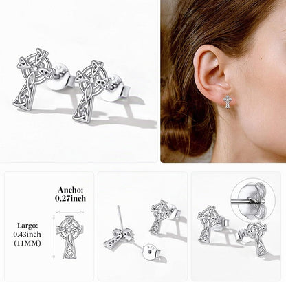 ChicSilver Pendientes celtas para mujer de plata de ley hipoalergén...