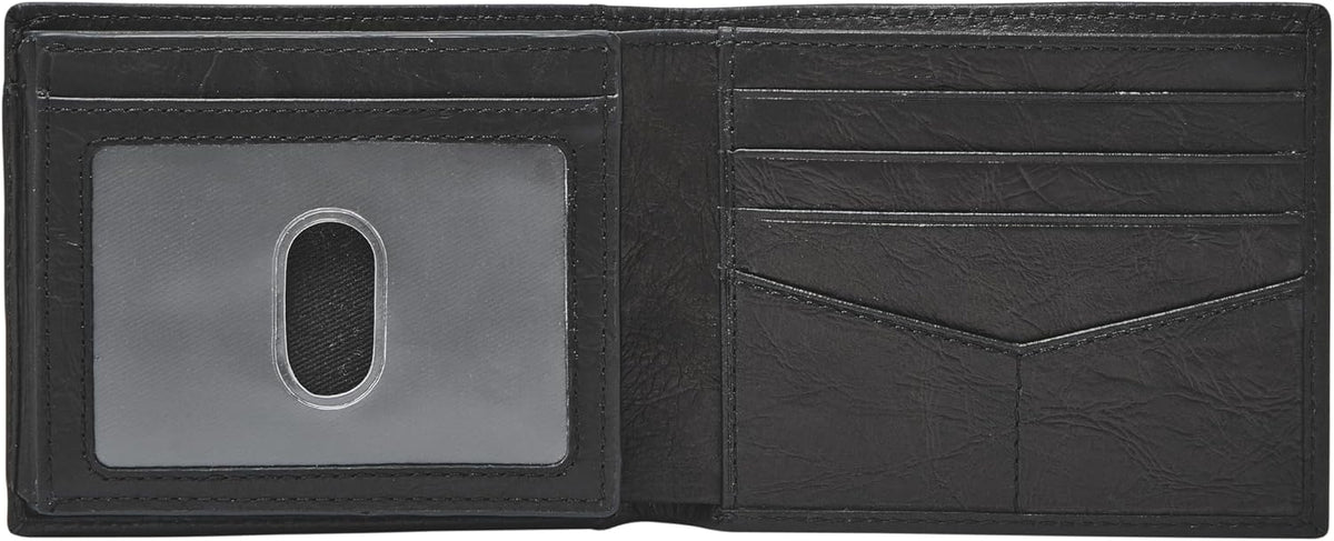 Fossil - Cartera plegable de cuero para hombre con ventana abatible...