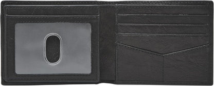 Fossil - Cartera plegable de cuero para hombre con ventana abatible...