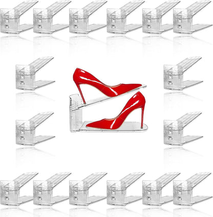 NVGSN Paquete de 16 organizadores transparentes para zapatos, apila...