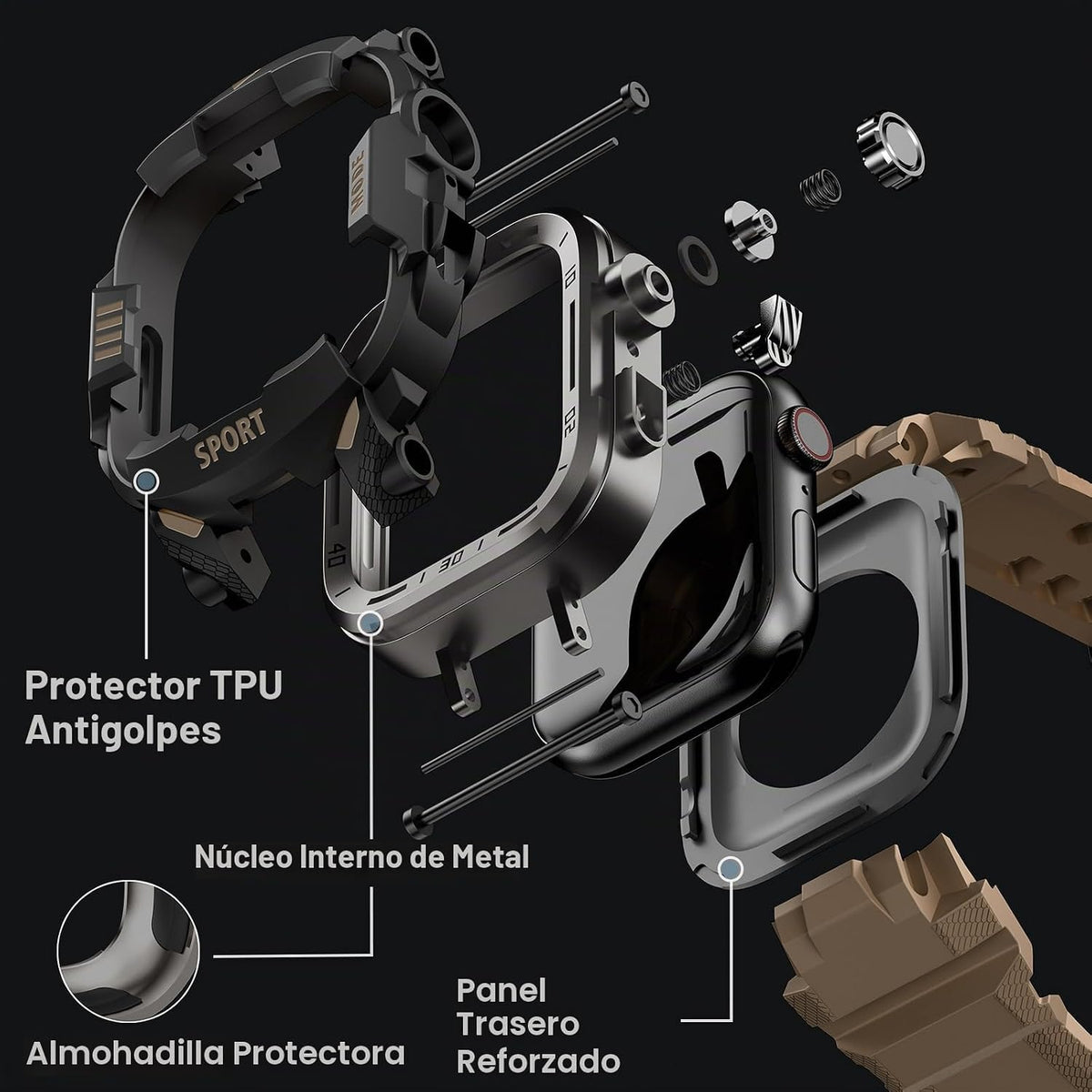 DABAOZA Funda resistente con correa táctica para hombre, compatible...