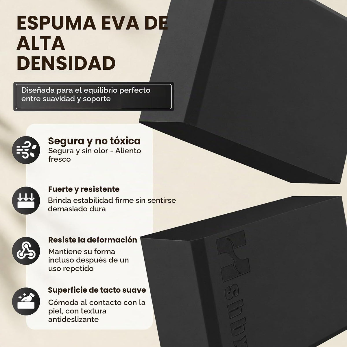 2 bloques de yoga, espuma EVA de alta densidad, antideslizante, 9 x...