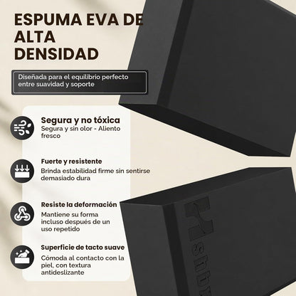 2 bloques de yoga, espuma EVA de alta densidad, antideslizante, 9 x...