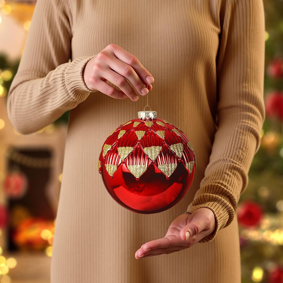 Alupssuc Adornos de bolas de Navidad grandes de 6 pulgadas\/5.906 i...