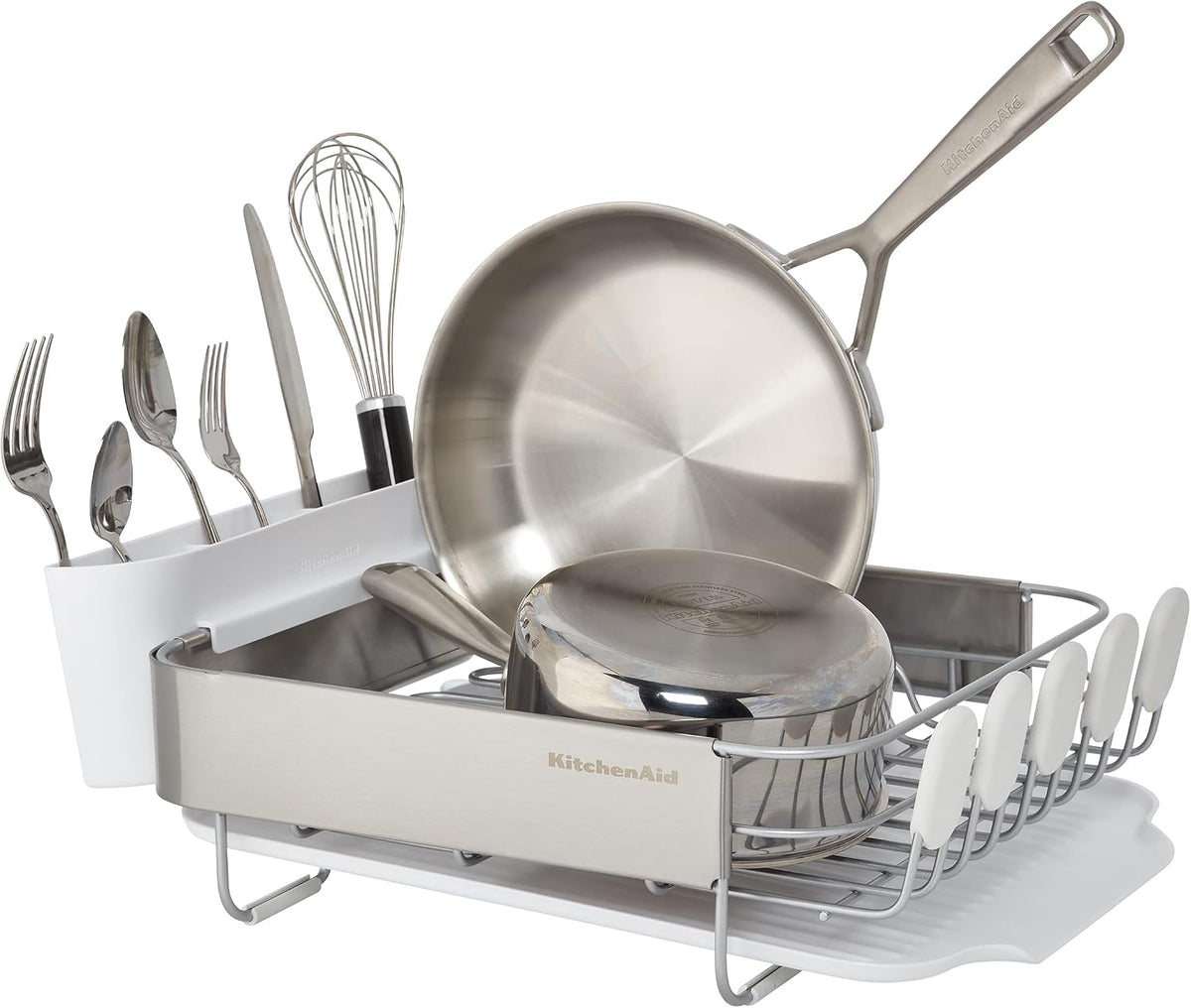 KitchenAid Escurridor compacto de alambre satinado resistente al óx...