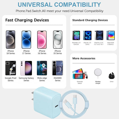 Cargador de carga rápida para iPhone 18, 17, 16, 15, paquete de 3 u...
