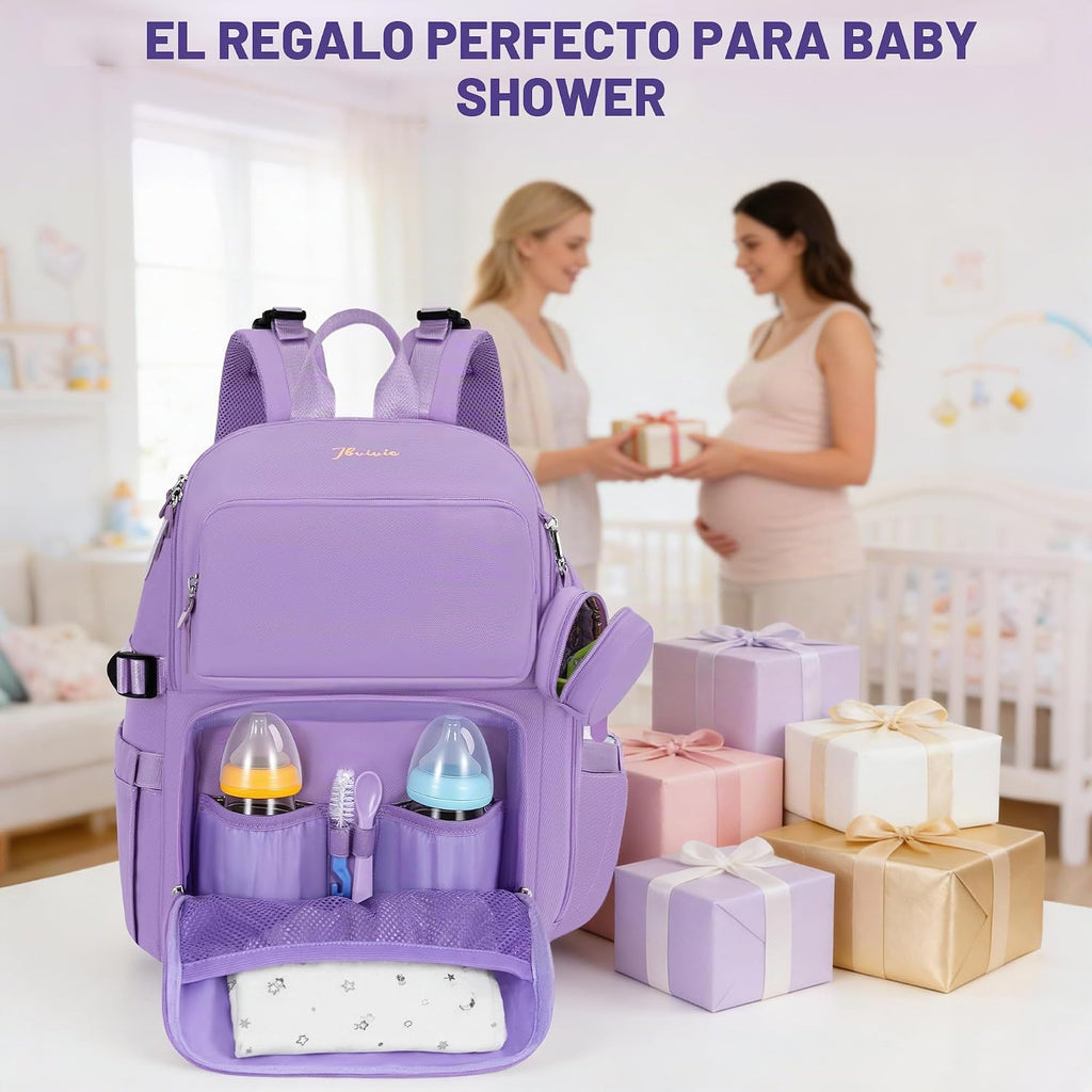 IBVIVIC Bolsa de pañales Mochila para pañales de gran capacidad, Pú...