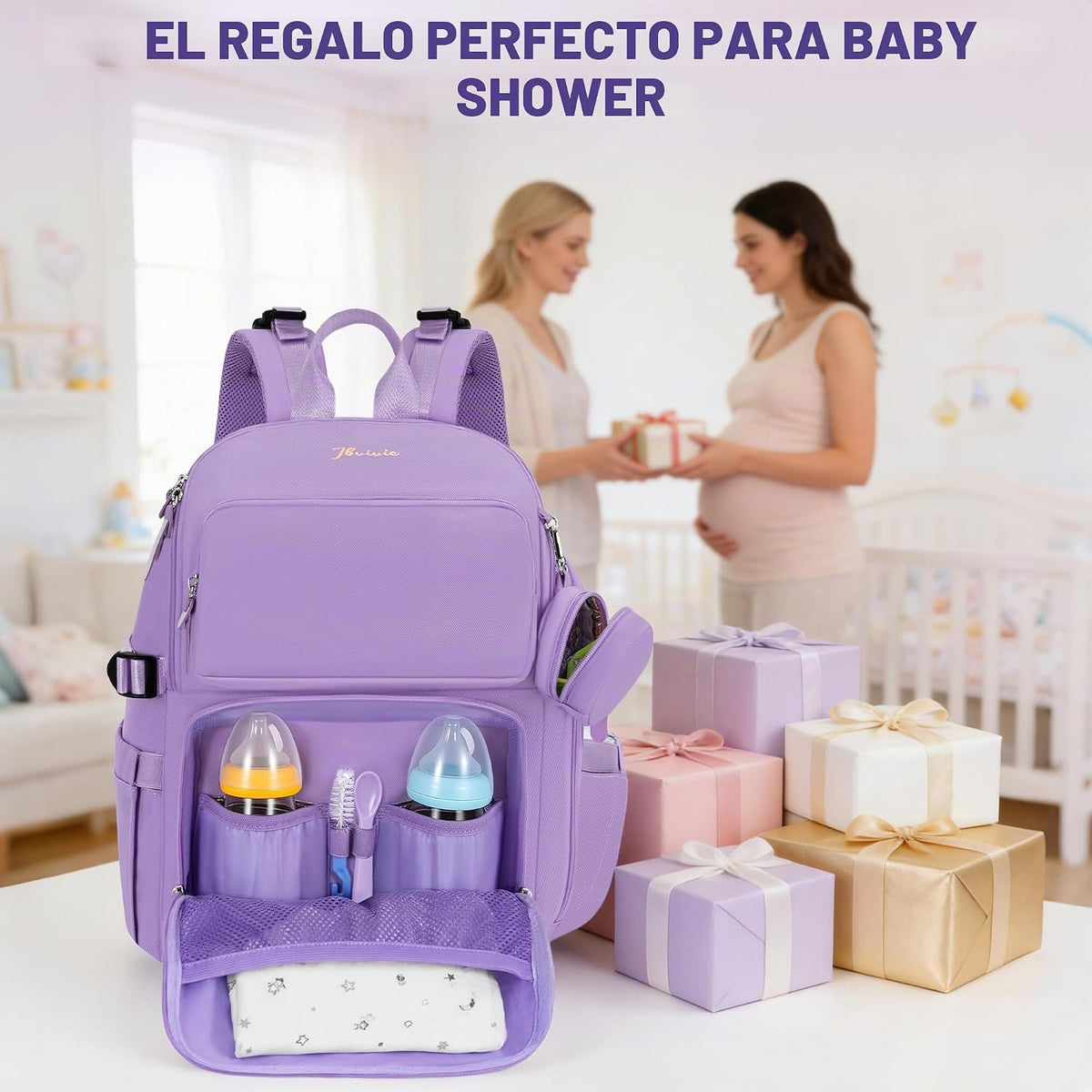 IBVIVIC Bolsa de pañales Mochila para pañales de gran capacidad, Pú...