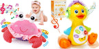 Tsomtto Juguetes musicales de cangrejo y pato iluminado para bebés...