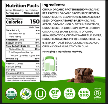 Orgain Bundle \u2013 Polvo de proteína de frijol de chocolate y vai...