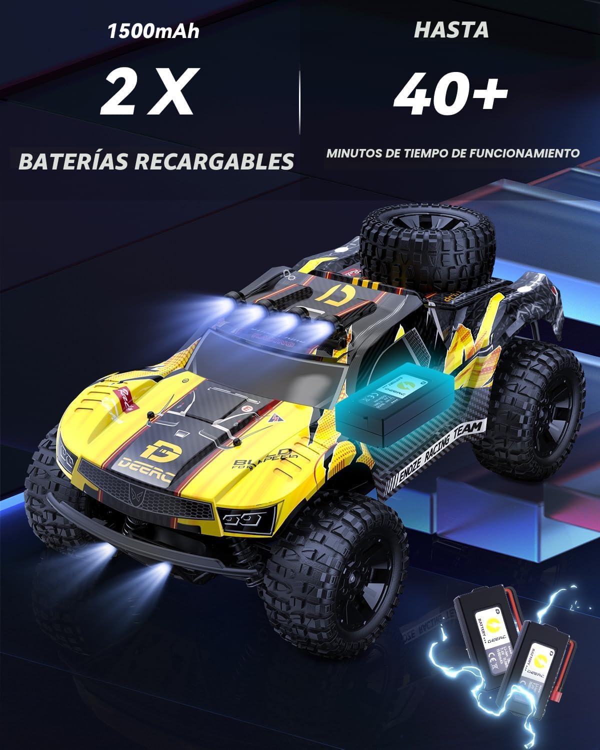 DEERC 9201E 1:10 Camión RC para Adultos y Niños, Coche RC de Recorr...