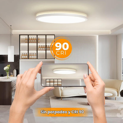 BLNAN Lámpara LED de techo empotrada con control remoto, 15.4 pulga...