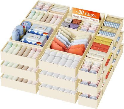 DIMJ Organizador de cajones para almacenamiento de ropa, paquete de...