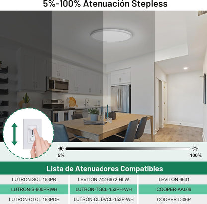 Brightever Lámpara de techo LED de montaje empotrado de 12 pulgadas...